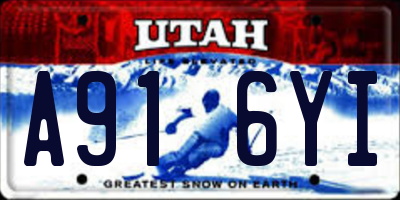 UT license plate A916YI
