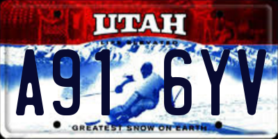 UT license plate A916YV