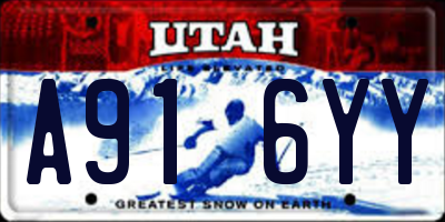 UT license plate A916YY