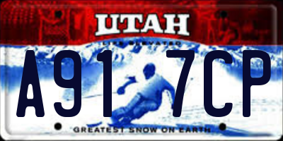 UT license plate A917CP