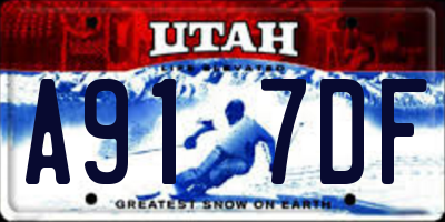 UT license plate A917DF