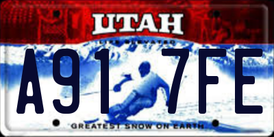 UT license plate A917FE