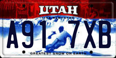 UT license plate A917XB