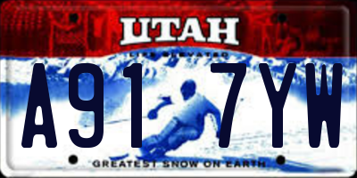 UT license plate A917YW