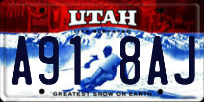 UT license plate A918AJ