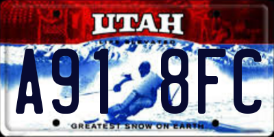 UT license plate A918FC
