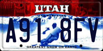 UT license plate A918FV