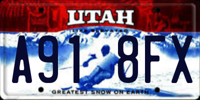 UT license plate A918FX