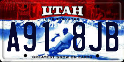 UT license plate A918JB