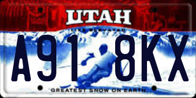 UT license plate A918KX