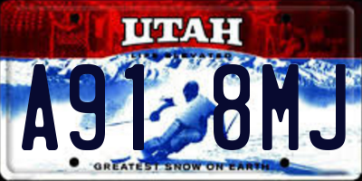UT license plate A918MJ