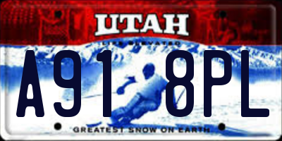 UT license plate A918PL