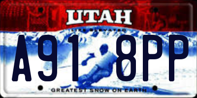 UT license plate A918PP