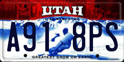 UT license plate A918PS