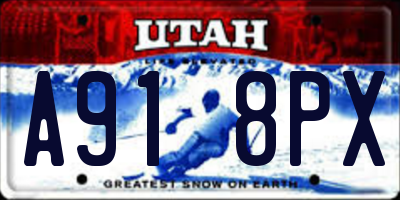 UT license plate A918PX