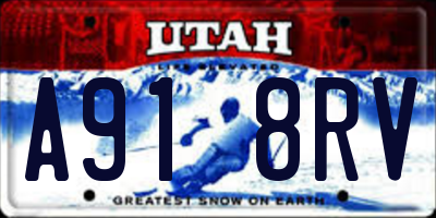UT license plate A918RV