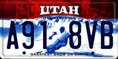 UT license plate A918VB