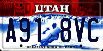 UT license plate A918VC