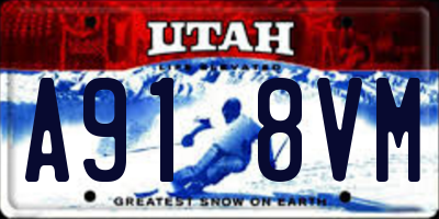 UT license plate A918VM