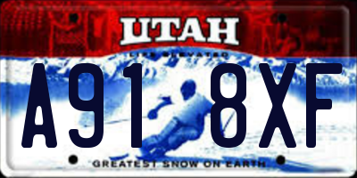 UT license plate A918XF