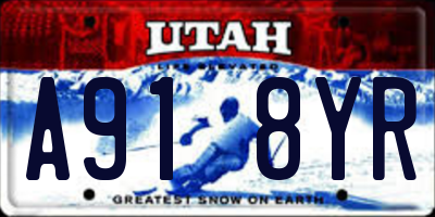 UT license plate A918YR