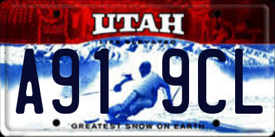 UT license plate A919CL