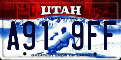 UT license plate A919FF