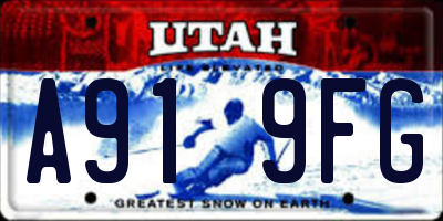 UT license plate A919FG