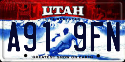UT license plate A919FN