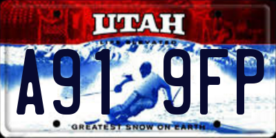 UT license plate A919FP
