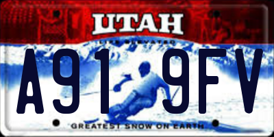 UT license plate A919FV