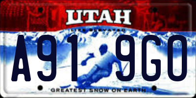 UT license plate A919GO
