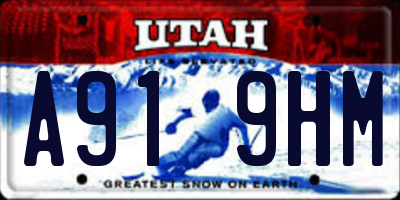 UT license plate A919HM