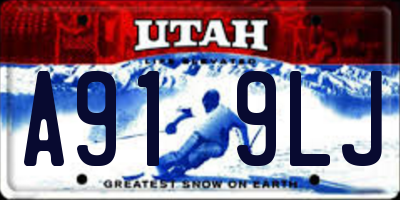 UT license plate A919LJ