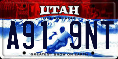 UT license plate A919NT