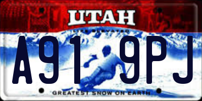 UT license plate A919PJ