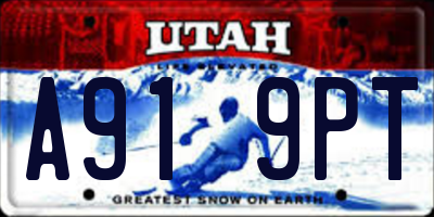 UT license plate A919PT