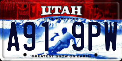 UT license plate A919PW