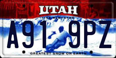 UT license plate A919PZ