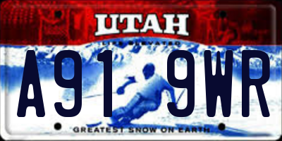 UT license plate A919WR