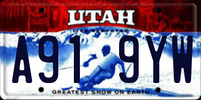 UT license plate A919YW