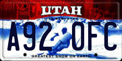 UT license plate A920FC