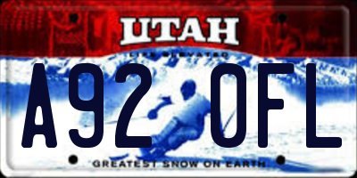 UT license plate A920FL