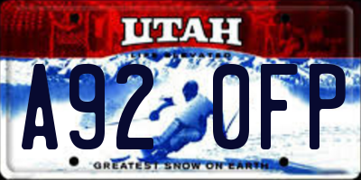 UT license plate A920FP