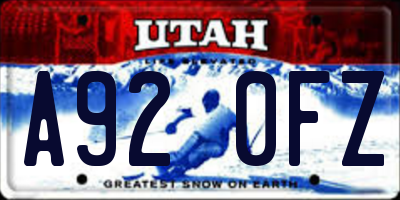 UT license plate A920FZ