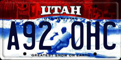 UT license plate A920HC
