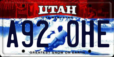 UT license plate A920HE