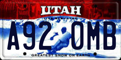 UT license plate A920MB