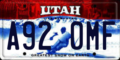 UT license plate A920MF