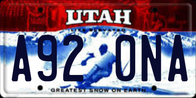 UT license plate A920NA